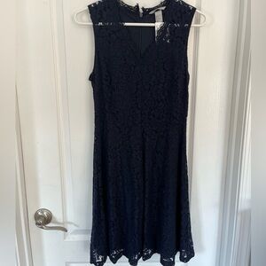 NAVY midnight blue COCKTAIL dress LACE formal party BRAND NEW never worn small